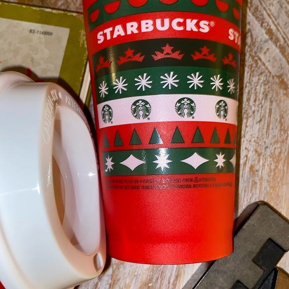 🆕🎄☕️🧜♀️STARBUCKS Reusable am 16 oz. Not Dated Coffee Cups w/ Lids - Picture 6 of 8